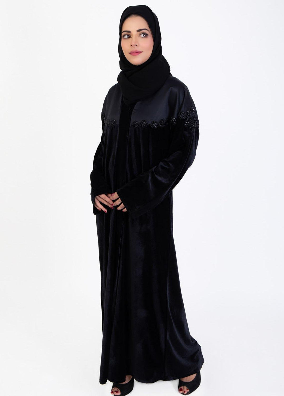 Abaya pk Casual Velvet Stitched Abaya ABA22VL HEBA VELVET