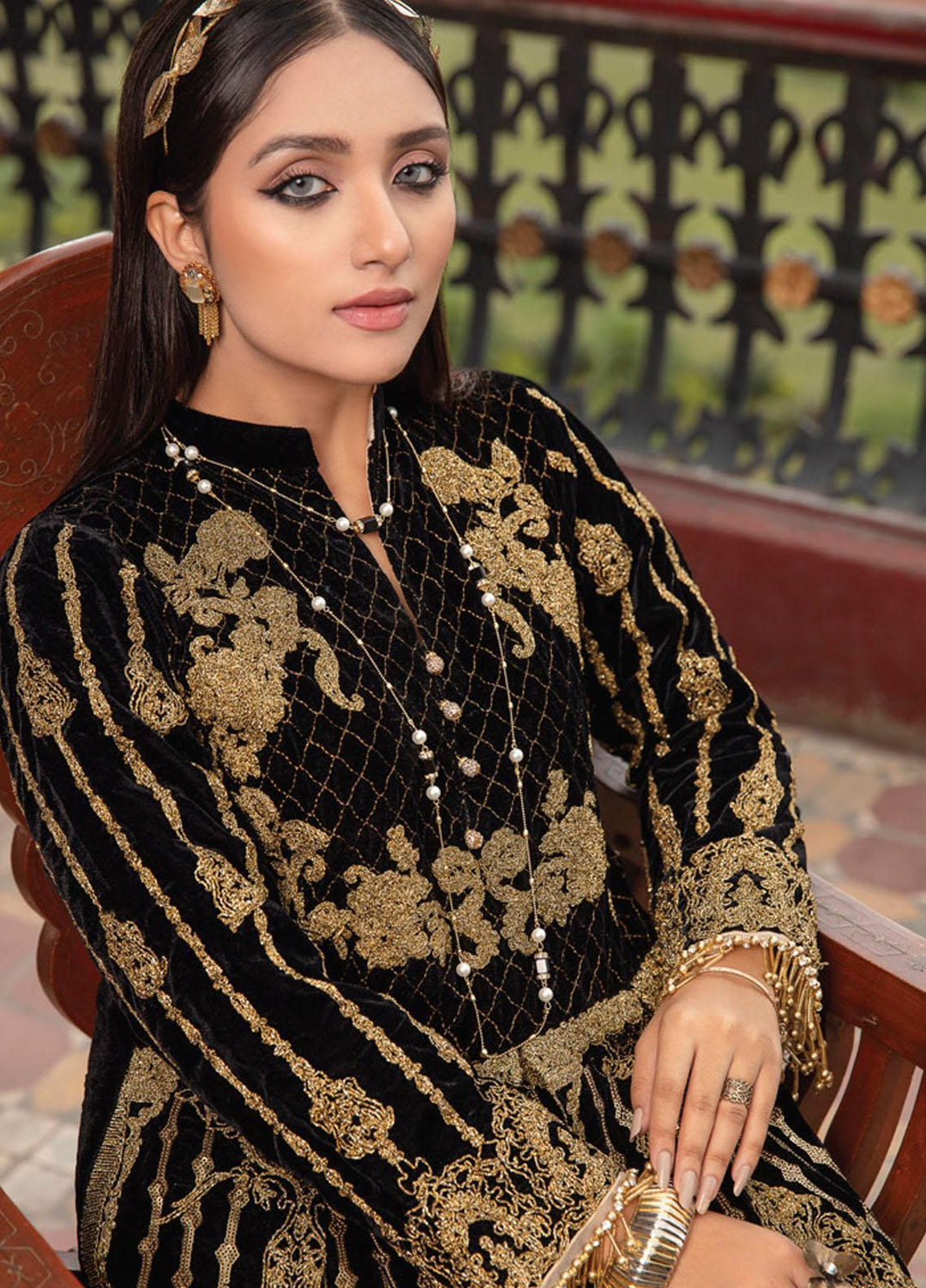 Velveto by Al Zohaib Embroidered Velvet  Unstitched Shirt AZ21V-2 D-02 - Winter Collection