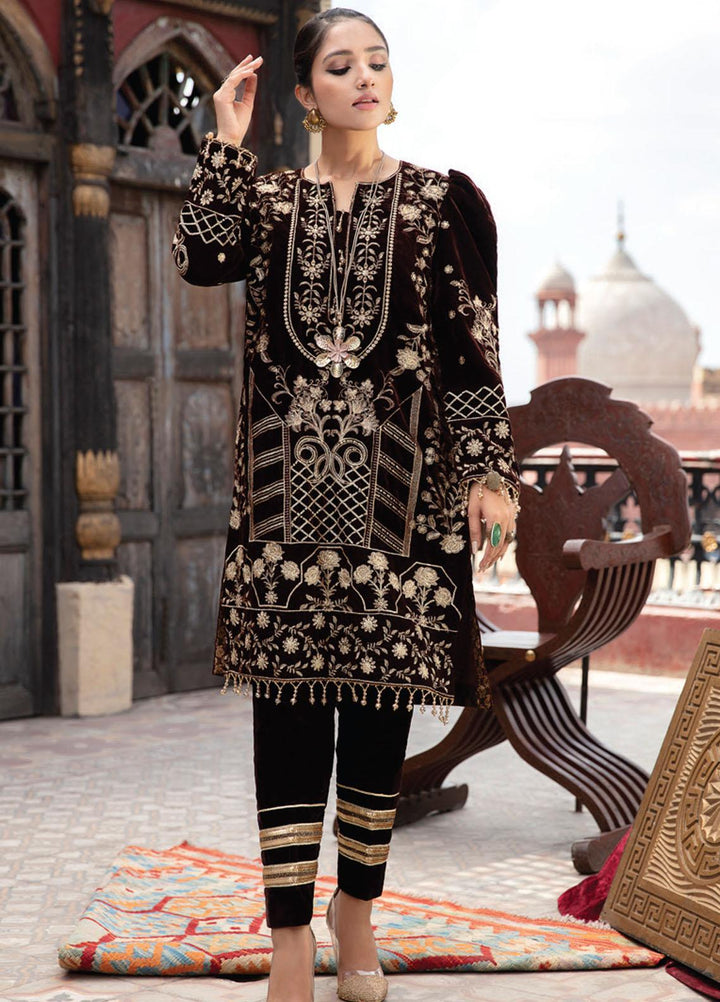 Velveto by Al Zohaib Embroidered Velvet  Unstitched Shirt AZ21V-2 D-03 - Winter Collection