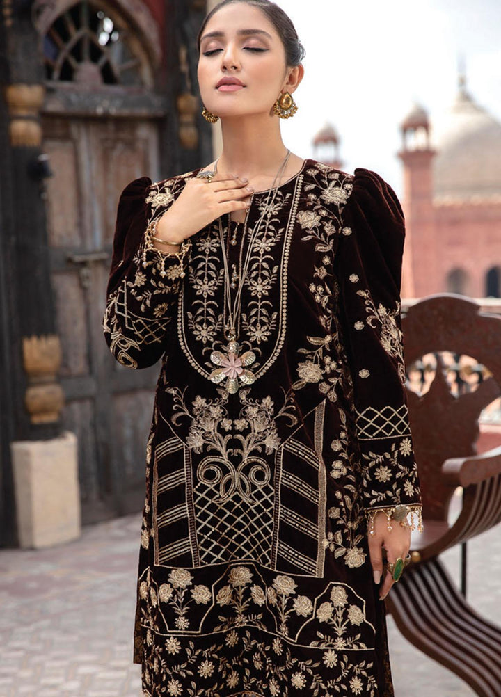 Velveto by Al Zohaib Embroidered Velvet  Unstitched Shirt AZ21V-2 D-03 - Winter Collection