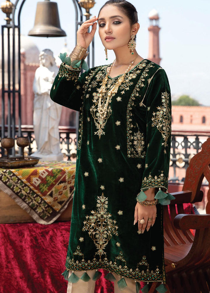 Velveto by Al Zohaib Embroidered Velvet  Unstitched Shirt AZ21V-2 D-04 - Winter Collection