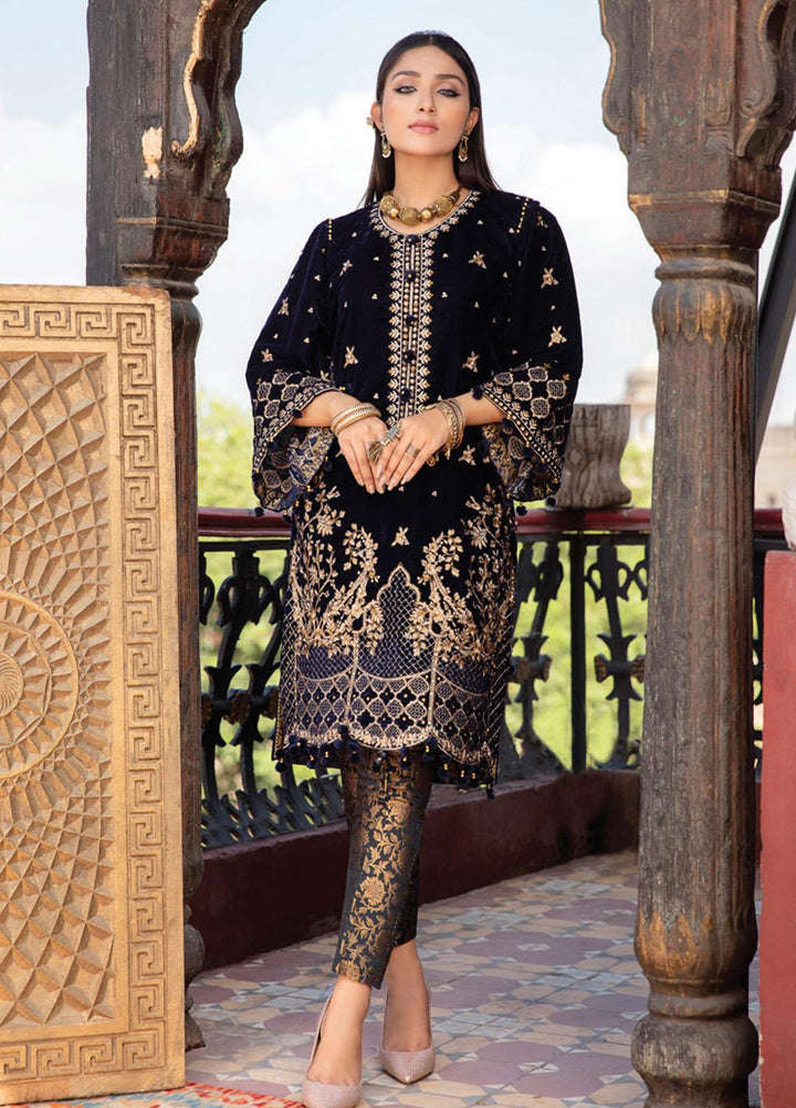 Velveto by Al Zohaib Embroidered Velvet  Unstitched Shirt AZ21V-2 D-05 - Winter Collection
