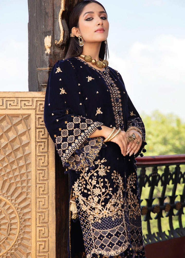 Velveto by Al Zohaib Embroidered Velvet  Unstitched Shirt AZ21V-2 D-05 - Winter Collection