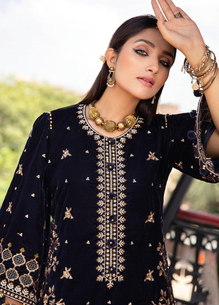 Velveto by Al Zohaib Embroidered Velvet  Unstitched Shirt AZ21V-2 D-05 - Winter Collection
