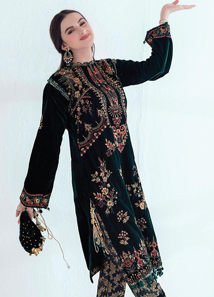 Velveto by Al Zohaib Embroidered Velvet  Unstitched Shirt AZ21V D-02 - Winter Collection
