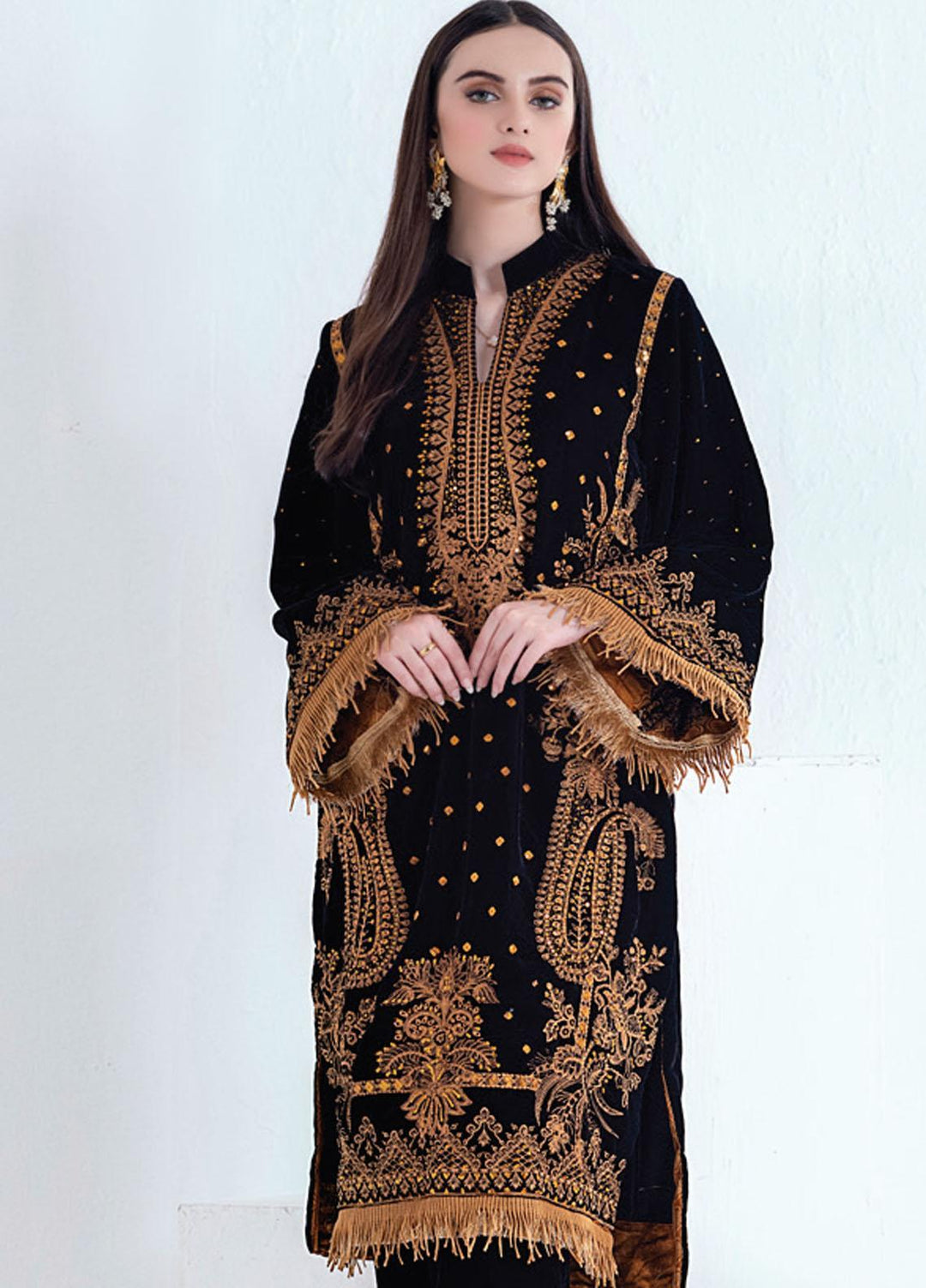 Velveto by Al Zohaib Embroidered Velvet  Unstitched Shirt AZ21V D-05A - Winter Collection