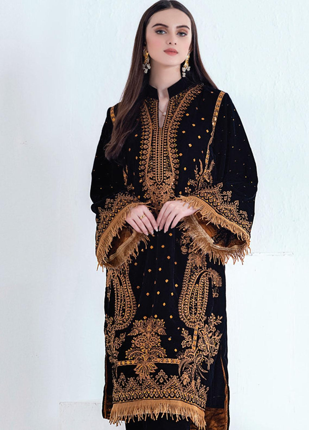 Velveto by Al Zohaib Embroidered Velvet  Unstitched Shirt AZ21V D-05A - Winter Collection