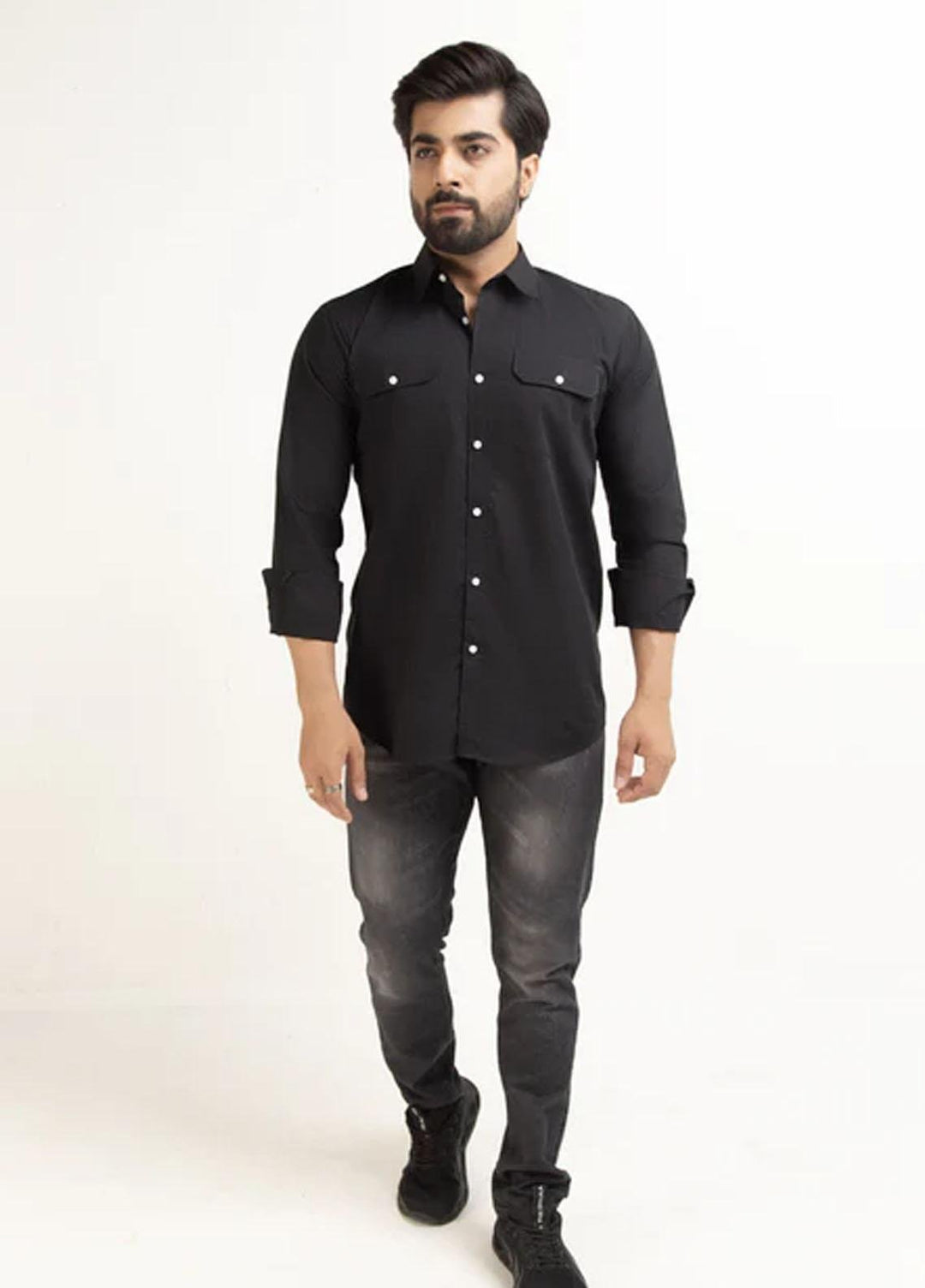 Venzyl Cotton Casual Shirt for Men -  MS23208-BLA
