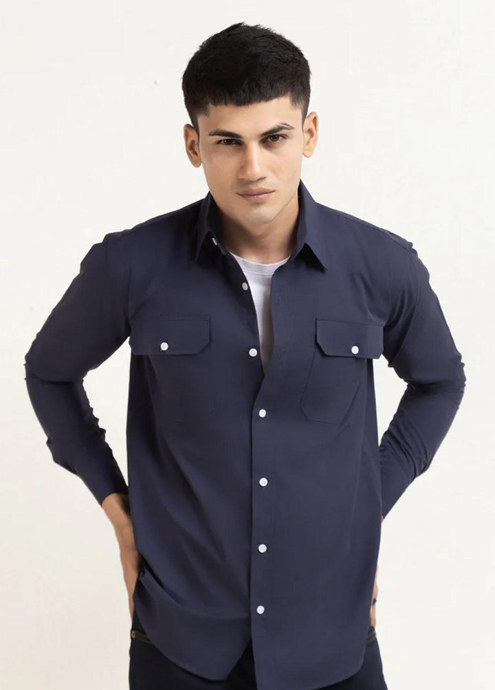 Venzyl Cotton Casual Men Shirt -  MS23208-BLU