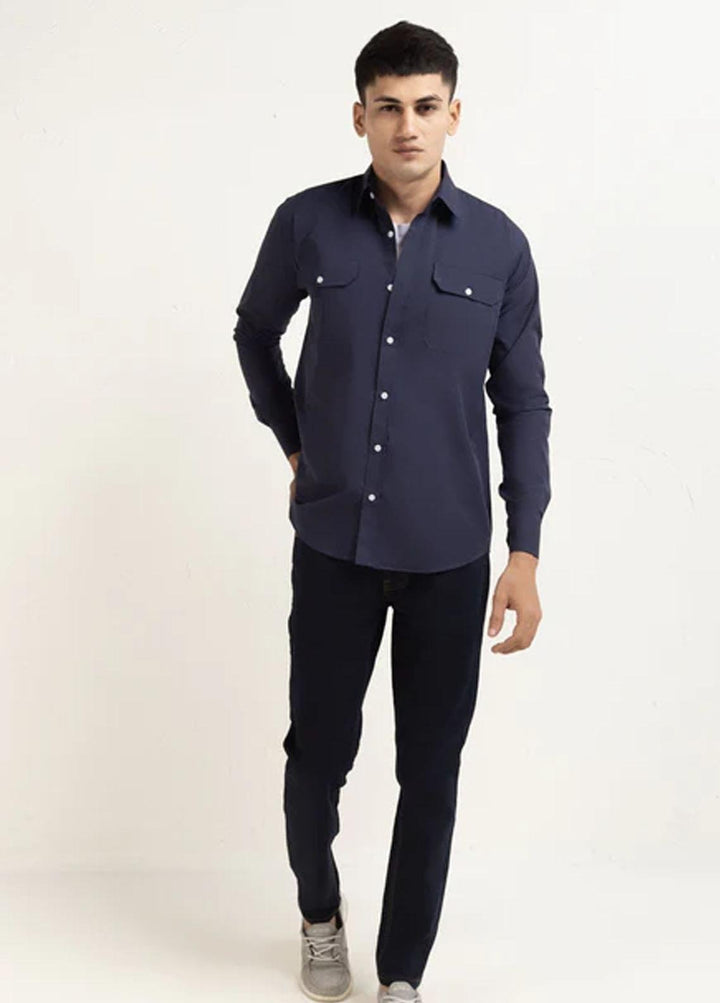 Venzyl Cotton Casual Men Shirt -  MS23208-BLU