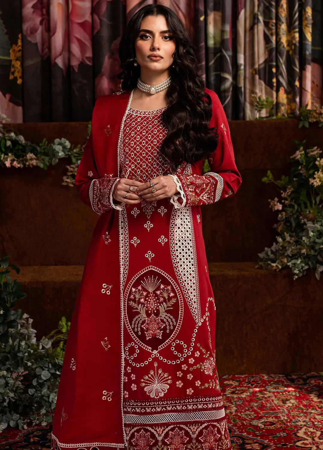 Veronica By Mahnur Embroidered Karandi Suit Unstitched 3 Piece MN24V D-01 A Lillian - Winter Collection