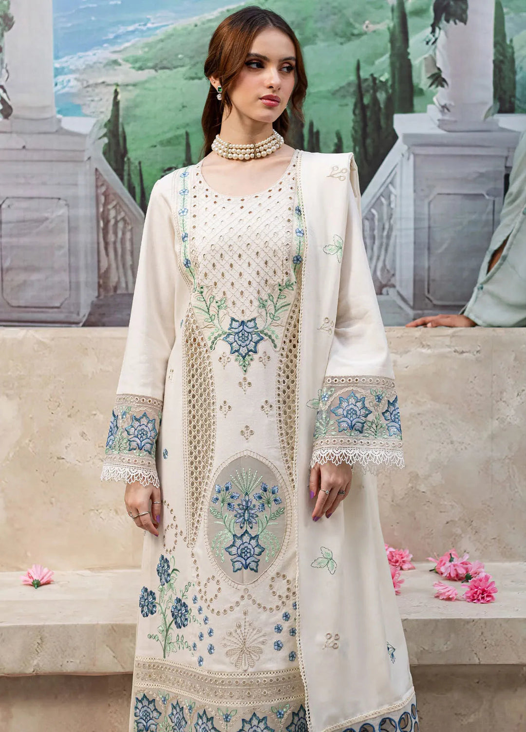 Veronica By Mahnur Embroidered Karandi Suit Unstitched 3 Piece MN24V D-01 B Cecilia - Winter Collection