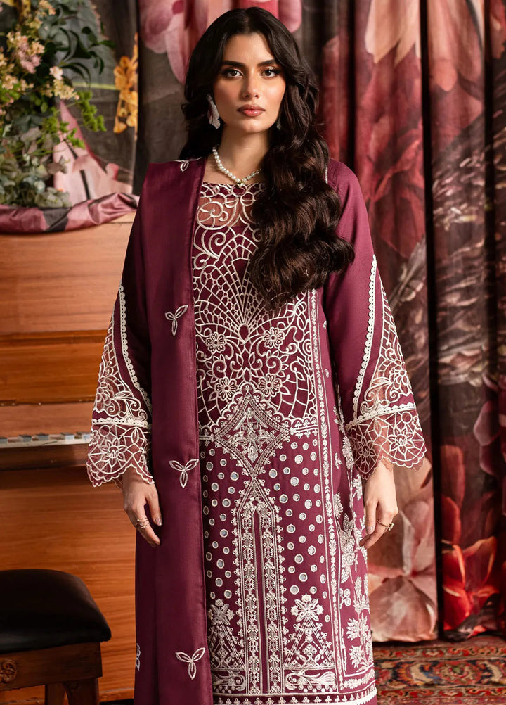 Veronica By Mahnur Embroidered Karandi Suit Unstitched 3 Piece MN24V D-07 Rose - Winter Collection