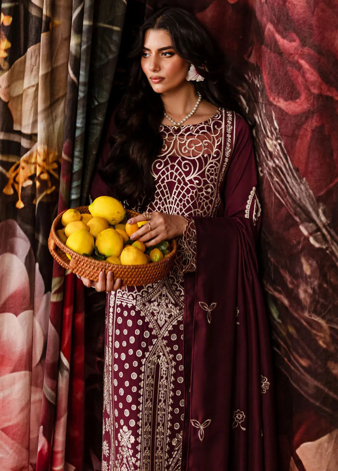 Veronica By Mahnur Embroidered Karandi Suit Unstitched 3 Piece MN24V D-07 Rose - Winter Collection
