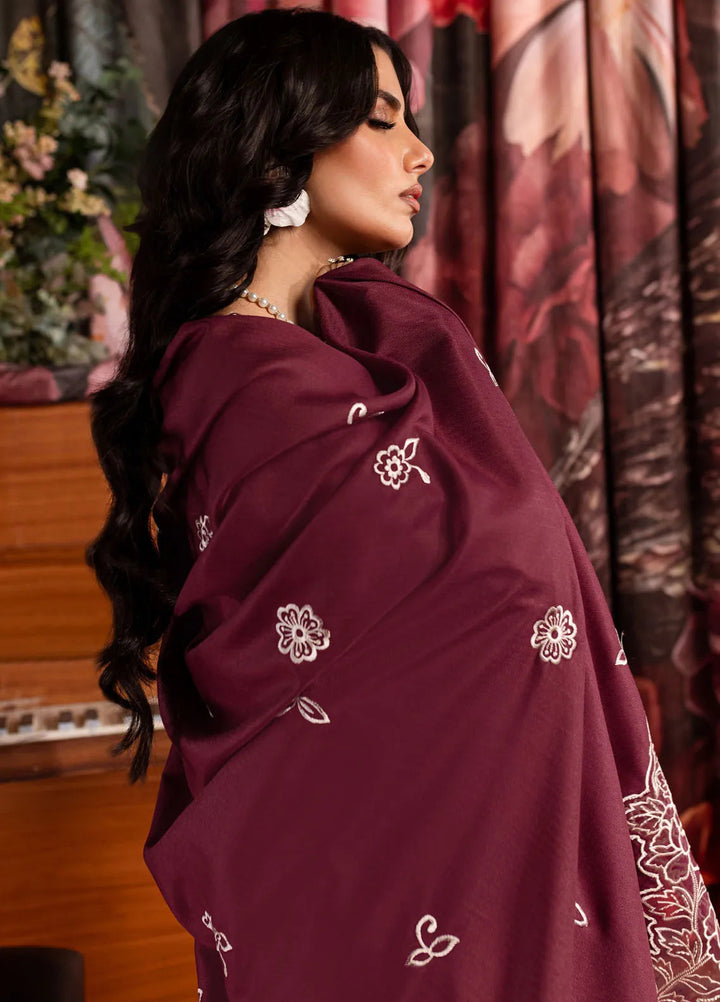Veronica By Mahnur Embroidered Karandi Suit Unstitched 3 Piece MN24V D-07 Rose - Winter Collection