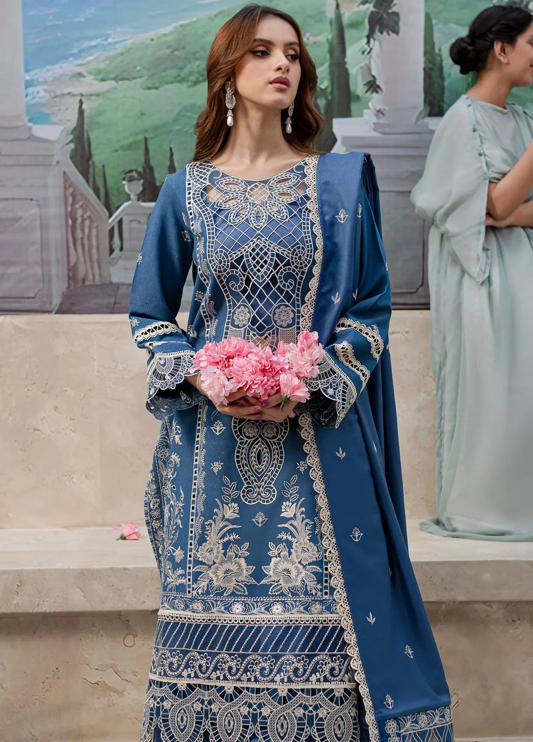 Veronica By Mahnur Embroidered Karandi Suit Unstitched 3 Piece MN24V D-08 Dorothy - Winter Collection