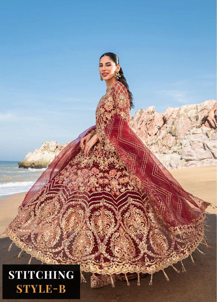 Versailles By Muneefa Naz Embroidered Organza Suits Unstitched 3 Piece MN22V Aden - Wedding Collection