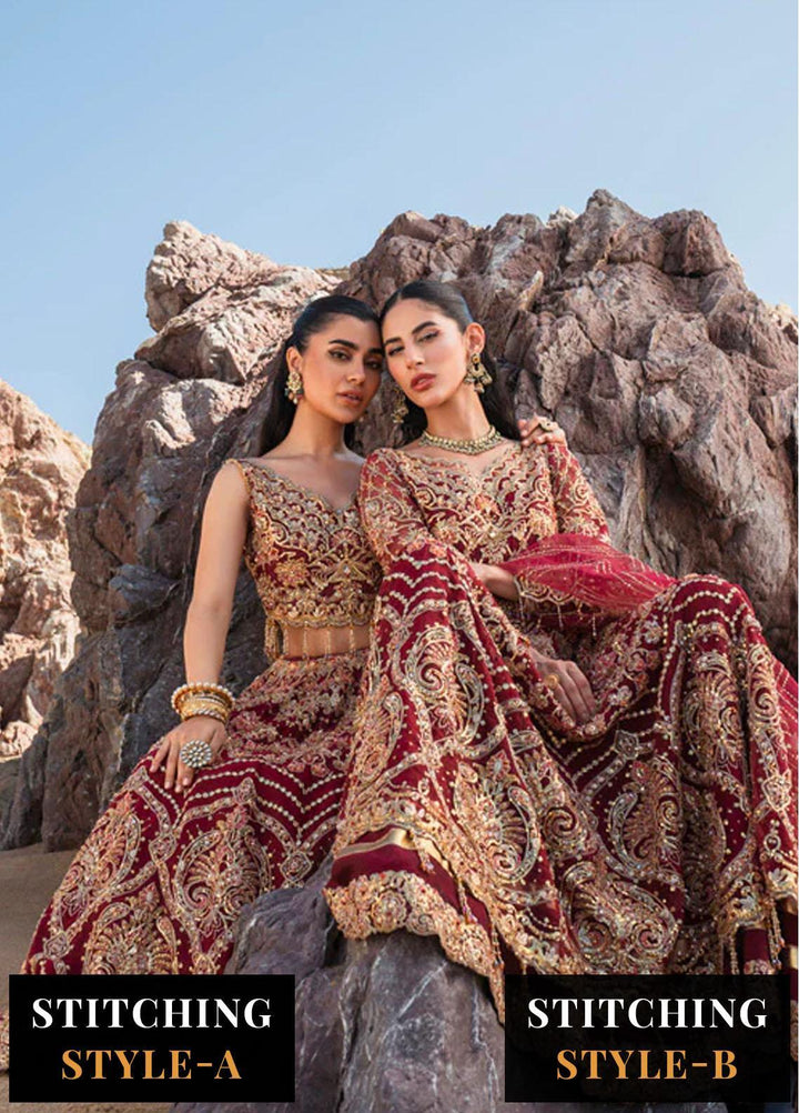 Versailles By Muneefa Naz Embroidered Organza Suits Unstitched 3 Piece MN22V Aden - Wedding Collection