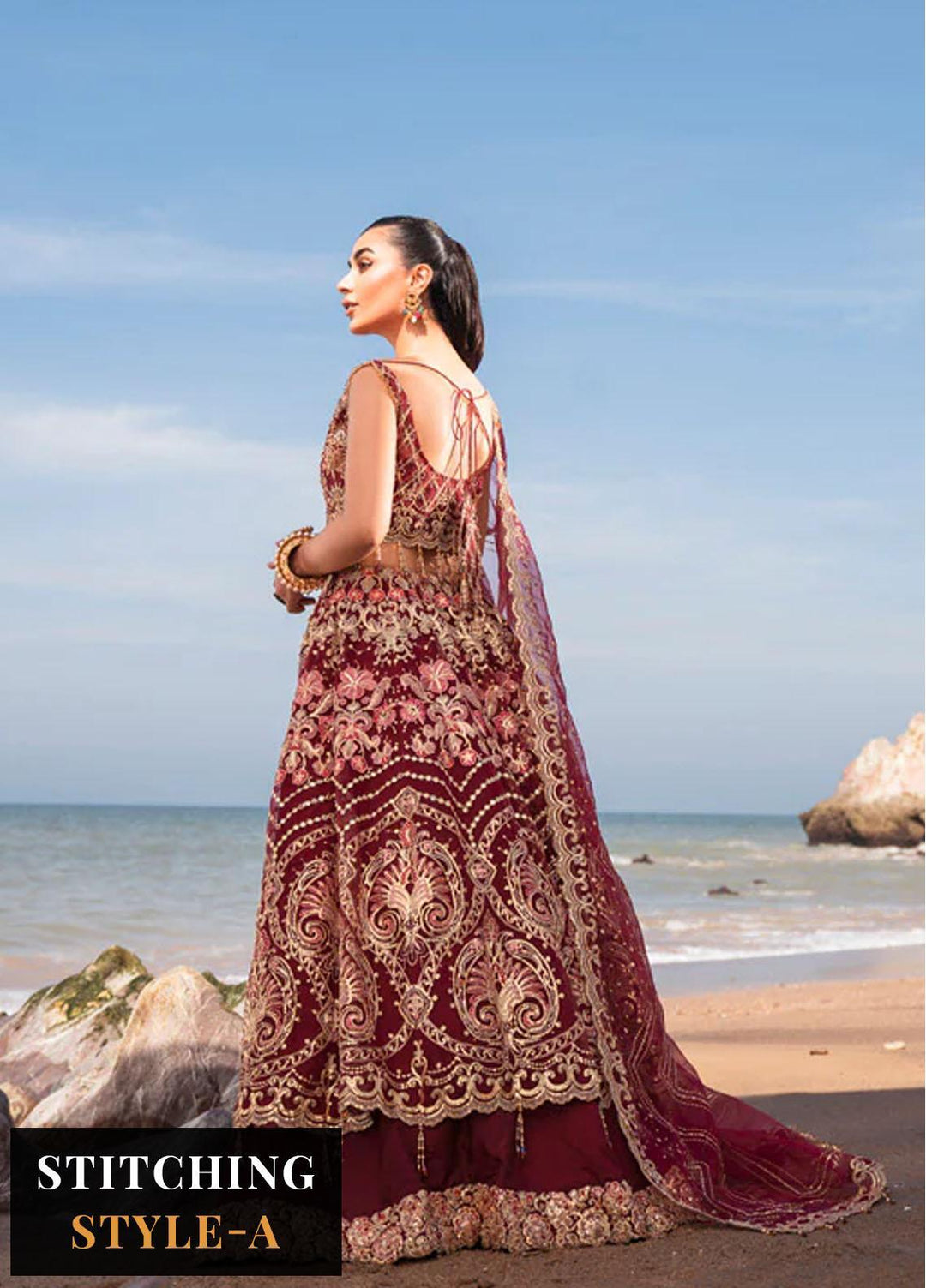 Versailles By Muneefa Naz Embroidered Organza Suits Unstitched 3 Piece MN22V Aden - Wedding Collection