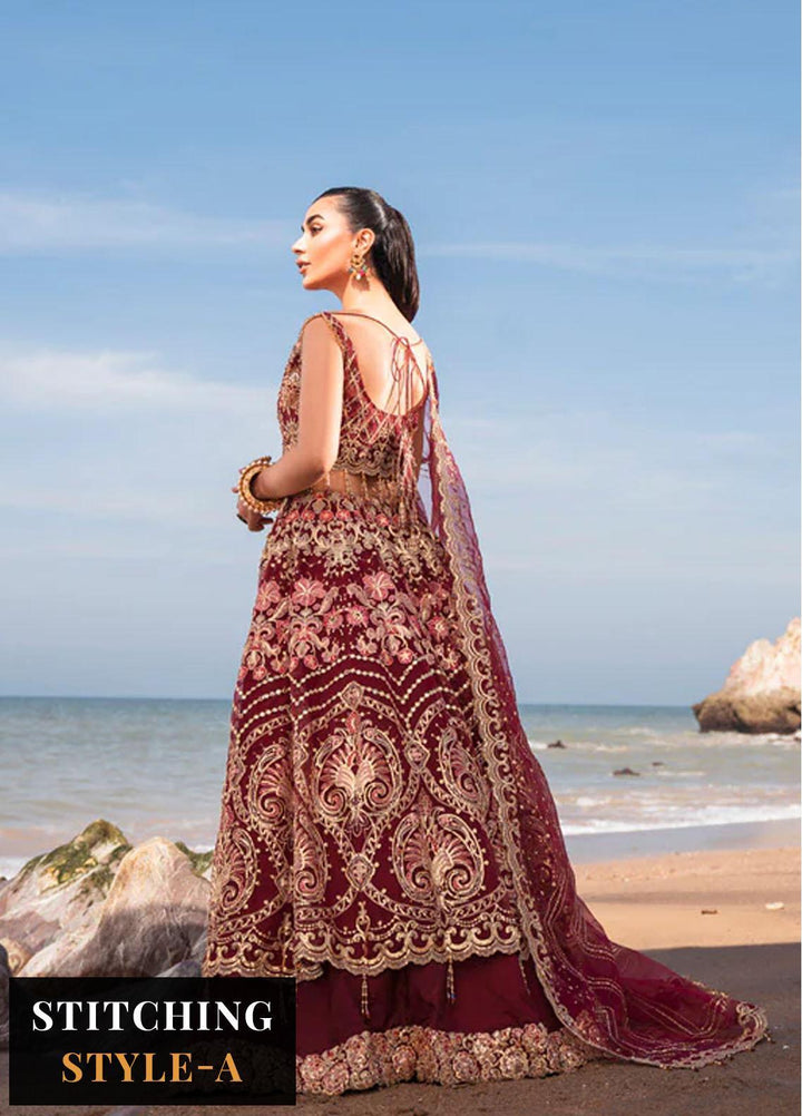 Versailles By Muneefa Naz Embroidered Organza Suits Unstitched 3 Piece MN22V Aden - Wedding Collection