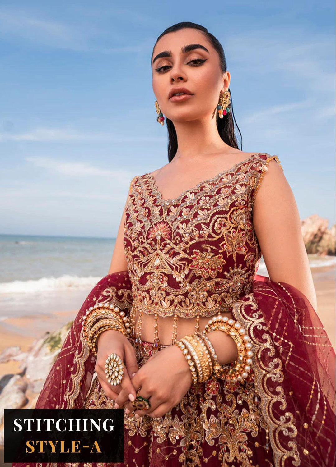 Versailles By Muneefa Naz Embroidered Organza Suits Unstitched 3 Piece MN22V Aden - Wedding Collection