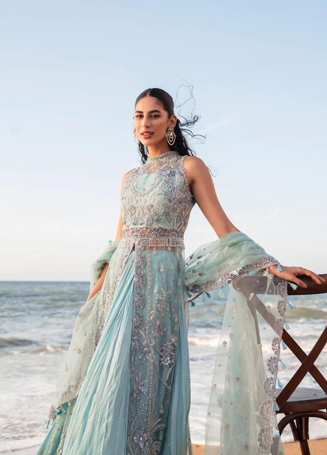 Versailles By Muneefa Naz Embroidered Net Suits Unstitched 4 Piece MN22V Aria - Wedding Collection