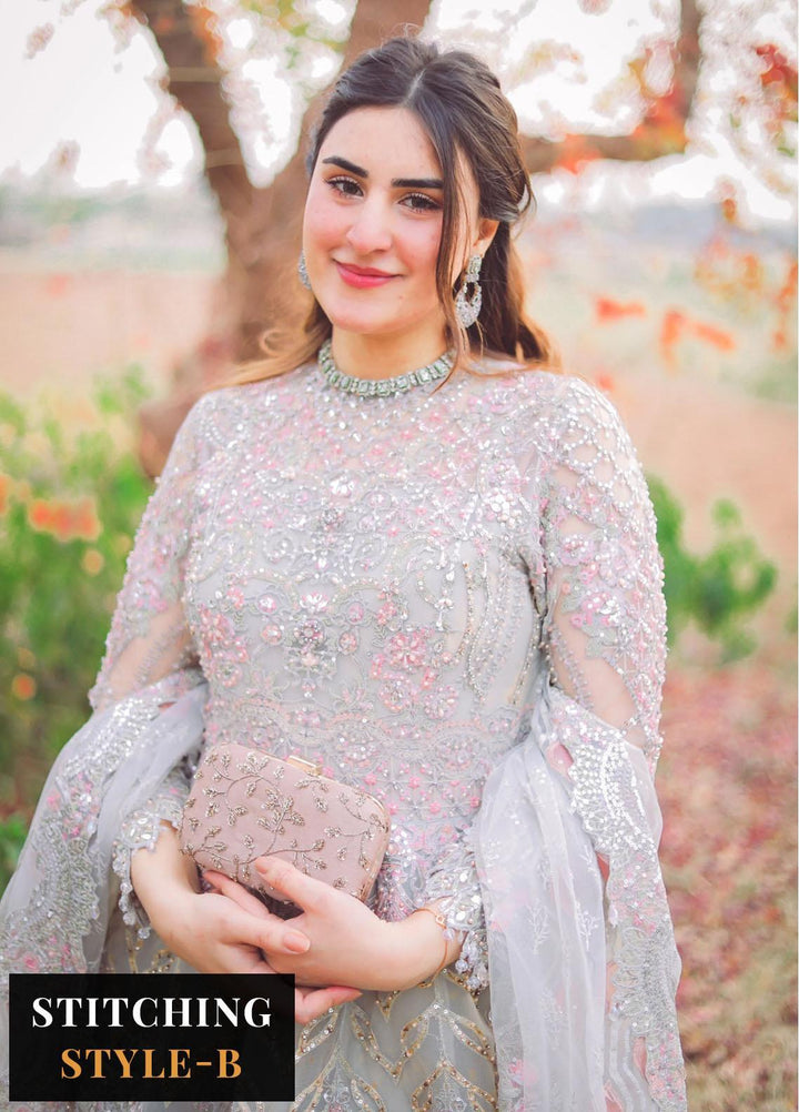 Versailles By Muneefa Naz Embroidered Net Suits Unstitched 3 Piece MN22V Camille - Wedding Collection