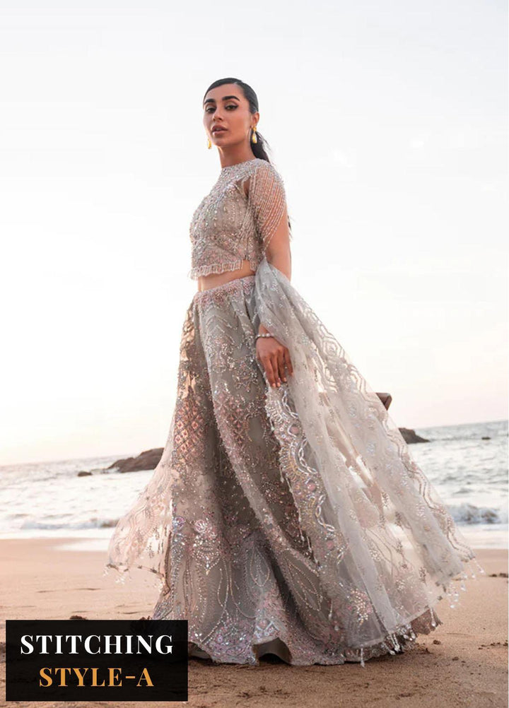 Versailles By Muneefa Naz Embroidered Net Suits Unstitched 3 Piece MN22V Camille - Wedding Collection