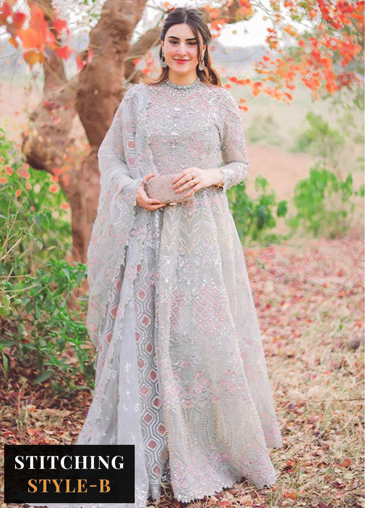 Versailles By Muneefa Naz Embroidered Net Suits Unstitched 3 Piece MN22V Camille - Wedding Collection