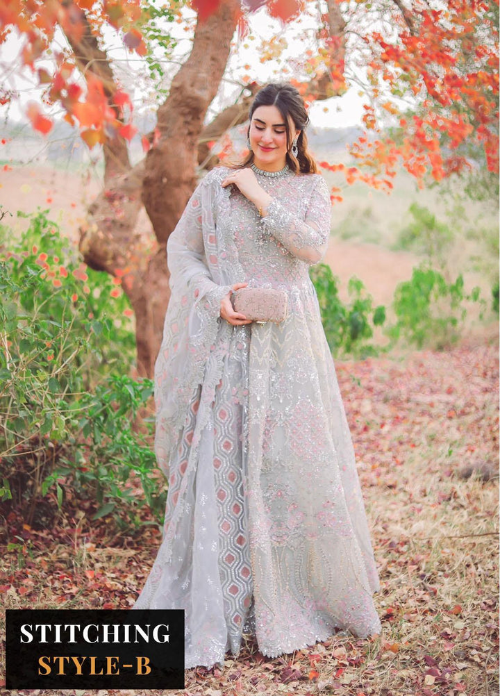 Versailles By Muneefa Naz Embroidered Net Suits Unstitched 3 Piece MN22V Camille - Wedding Collection