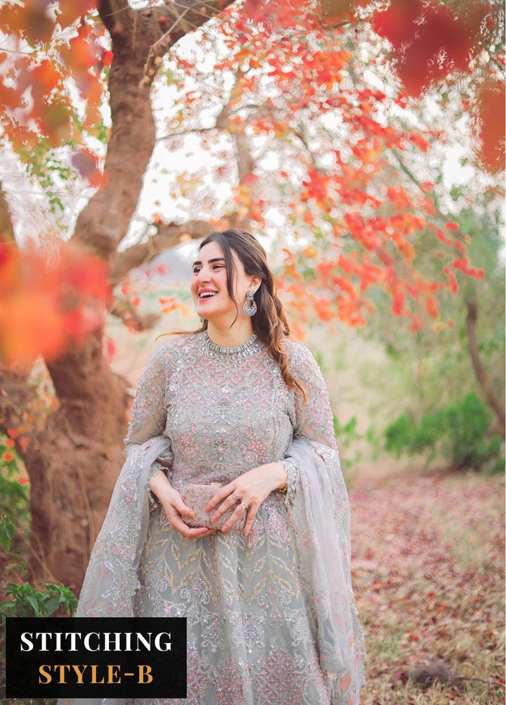 Versailles By Muneefa Naz Embroidered Net Suits Unstitched 3 Piece MN22V Camille - Wedding Collection