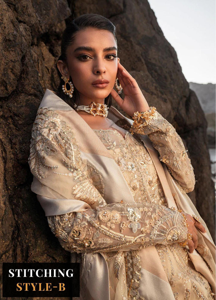 Versailles By Muneefa Naz Embroidered Organza Suits Unstitched 4 Piece MN22V Claire - Wedding Collection