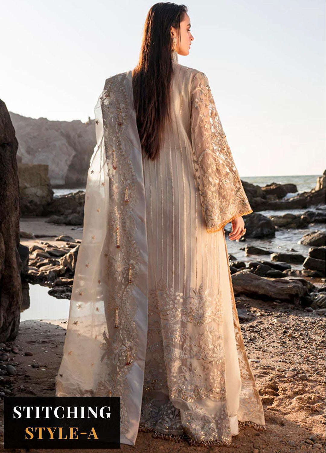 Versailles By Muneefa Naz Embroidered Organza Suits Unstitched 4 Piece MN22V Claire - Wedding Collection