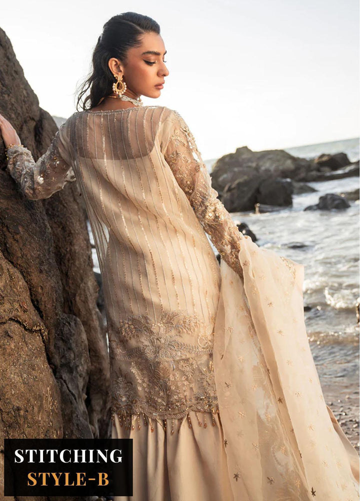 Versailles By Muneefa Naz Embroidered Organza Suits Unstitched 4 Piece MN22V Claire - Wedding Collection