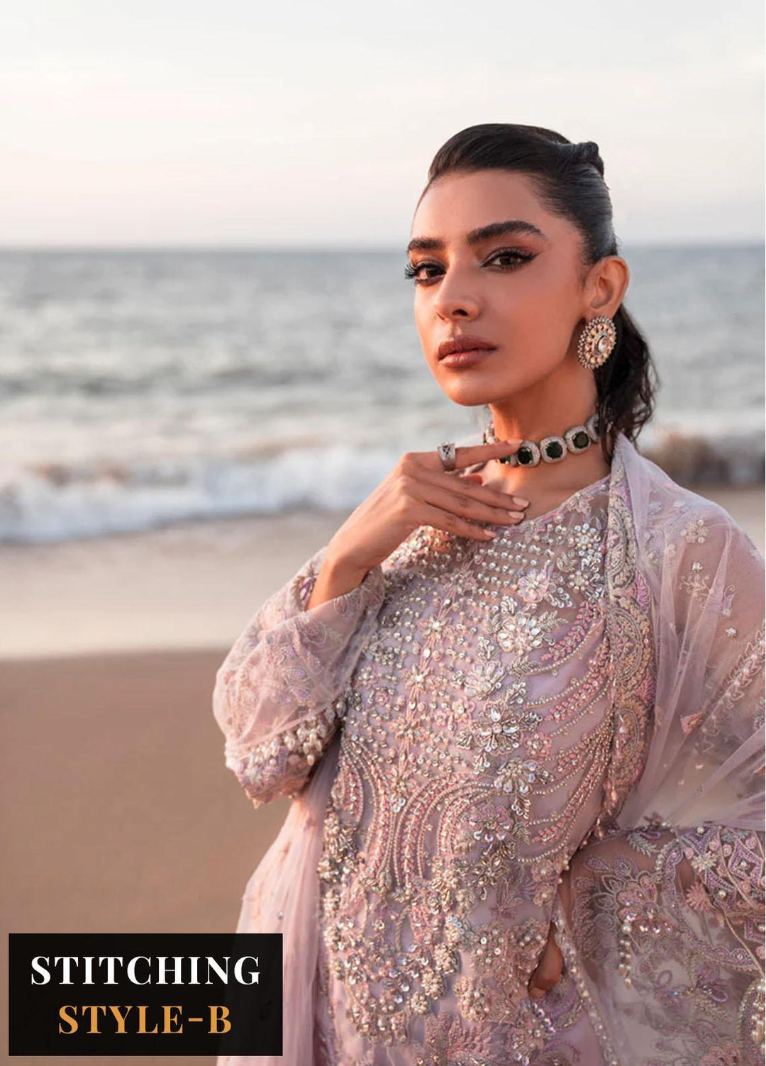 Versailles By Muneefa Naz Embroidered Net Suits Unstitched 4 Piece MN22V Janette - Wedding Collection