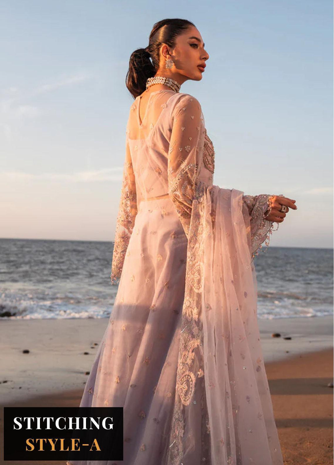 Versailles By Muneefa Naz Embroidered Net Suits Unstitched 4 Piece MN22V Janette - Wedding Collection