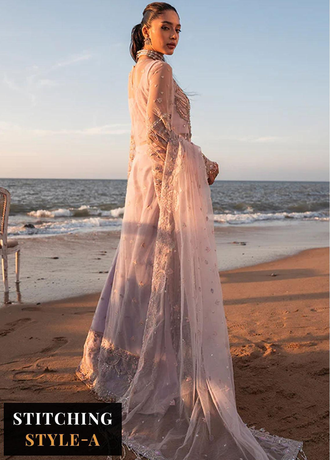 Versailles By Muneefa Naz Embroidered Net Suits Unstitched 4 Piece MN22V Janette - Wedding Collection