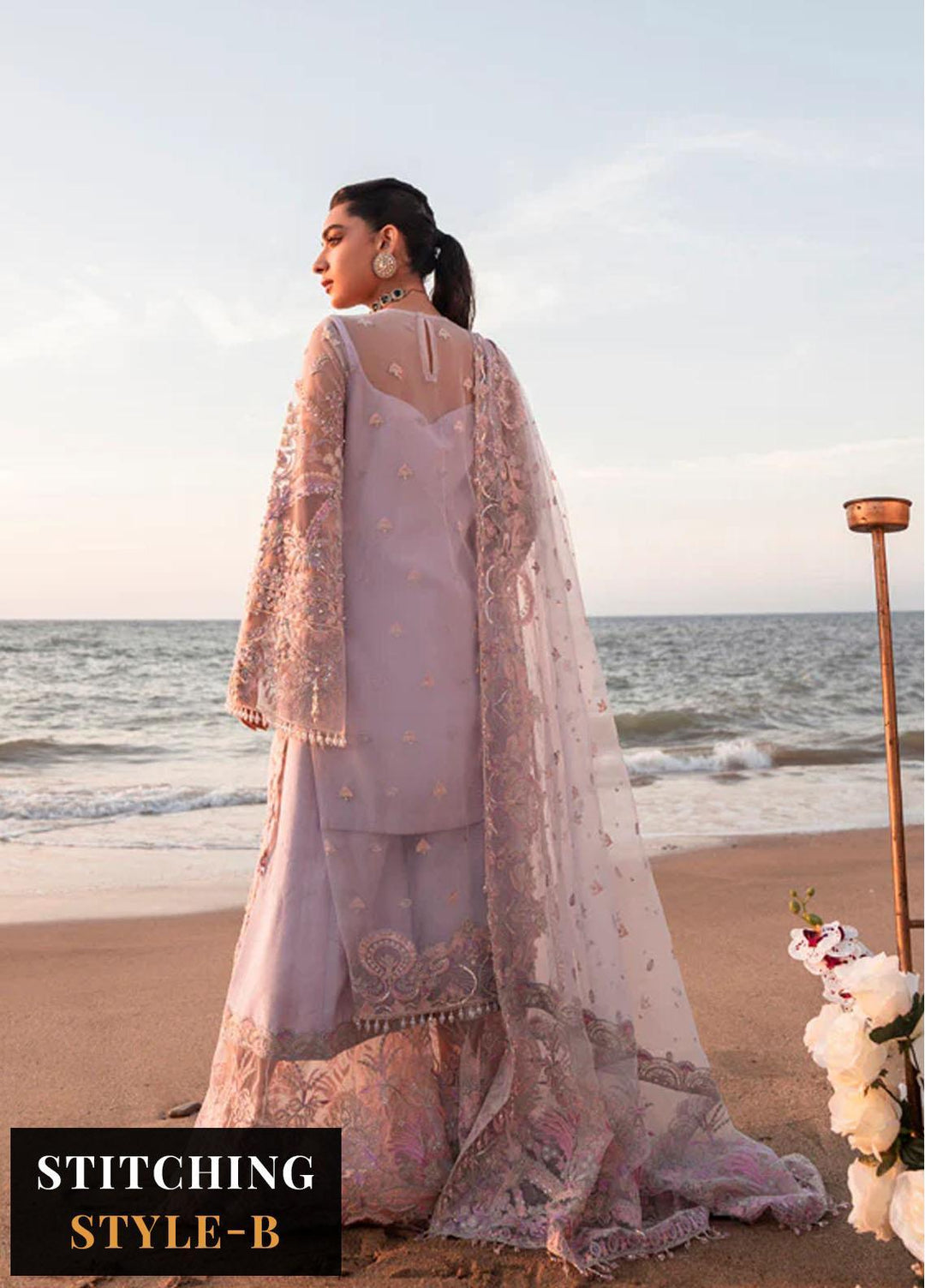 Versailles By Muneefa Naz Embroidered Net Suits Unstitched 4 Piece MN22V Janette - Wedding Collection