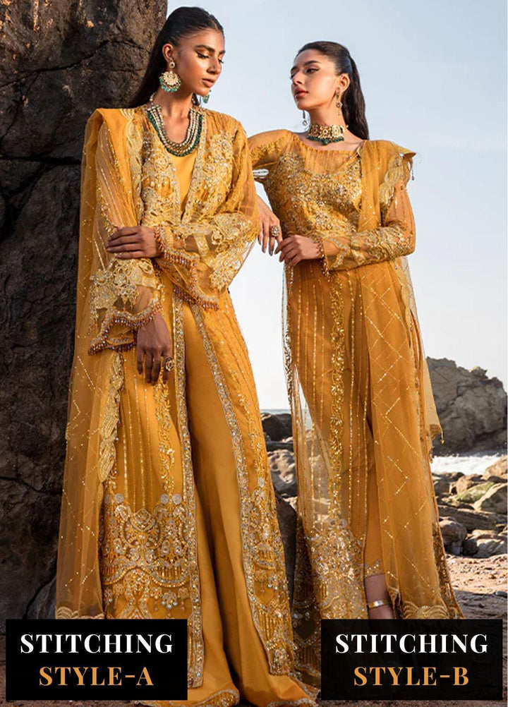 Versailles By Muneefa Naz Embroidered Net Suits Unstitched 4 Piece MN22V Monique - Wedding Collection