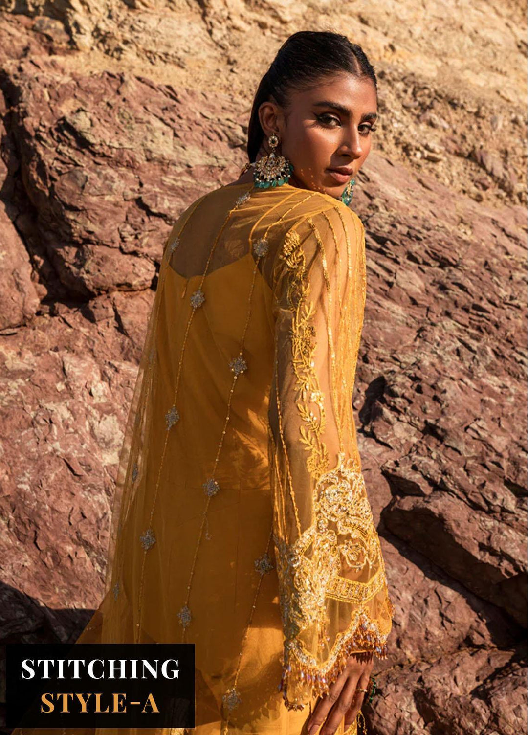 Versailles By Muneefa Naz Embroidered Net Suits Unstitched 4 Piece MN22V Monique - Wedding Collection