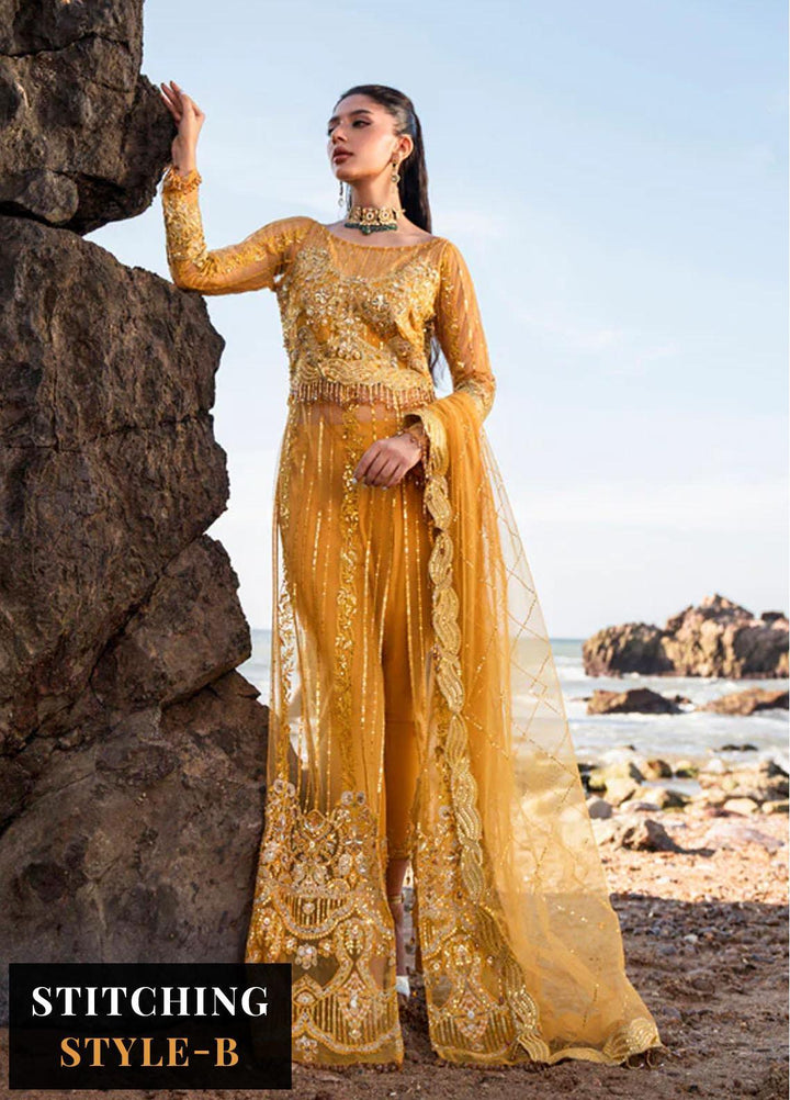 Versailles By Muneefa Naz Embroidered Net Suits Unstitched 4 Piece MN22V Monique - Wedding Collection