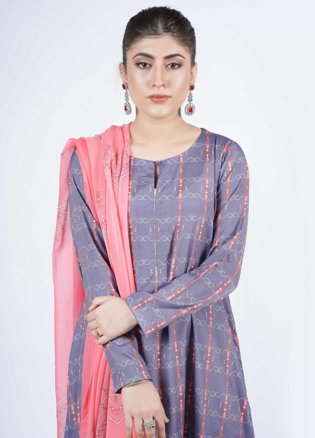 Vibgyor Fashion Printed Silk Suits Unstitched 3 Piece Symphonie Blue D1-C2-23U - Formal Collection