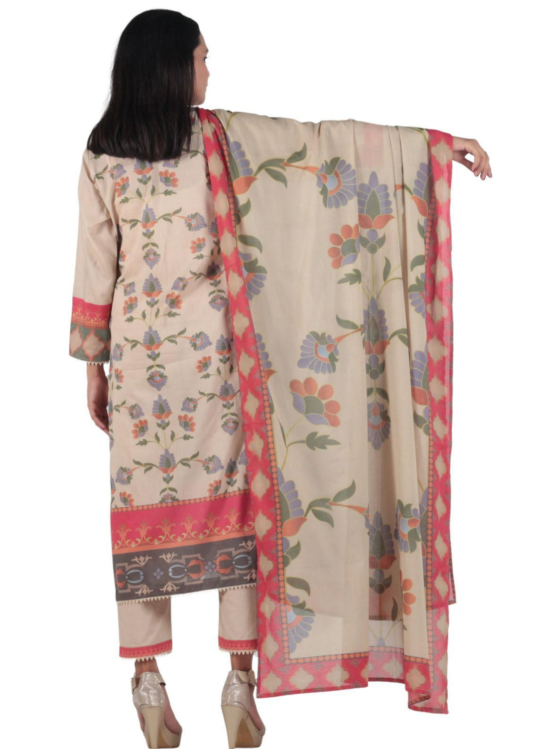 Vibgyor Fashion Printed Lawn Suits Unstitched 3 Piece Inara Skin D1-C1-23U - Formal Collection