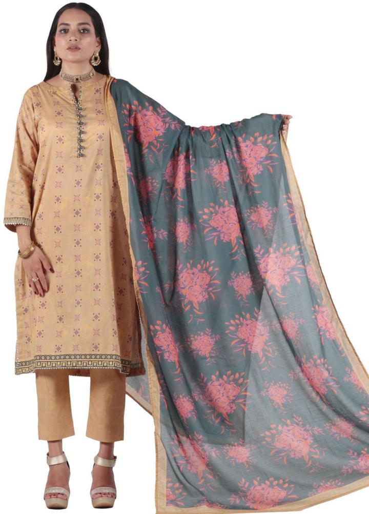 Vibgyor Fashion Printed Lawn Suits Unstitched 3 Piece Arzen Skin D2-C2-23U - Formal Collection