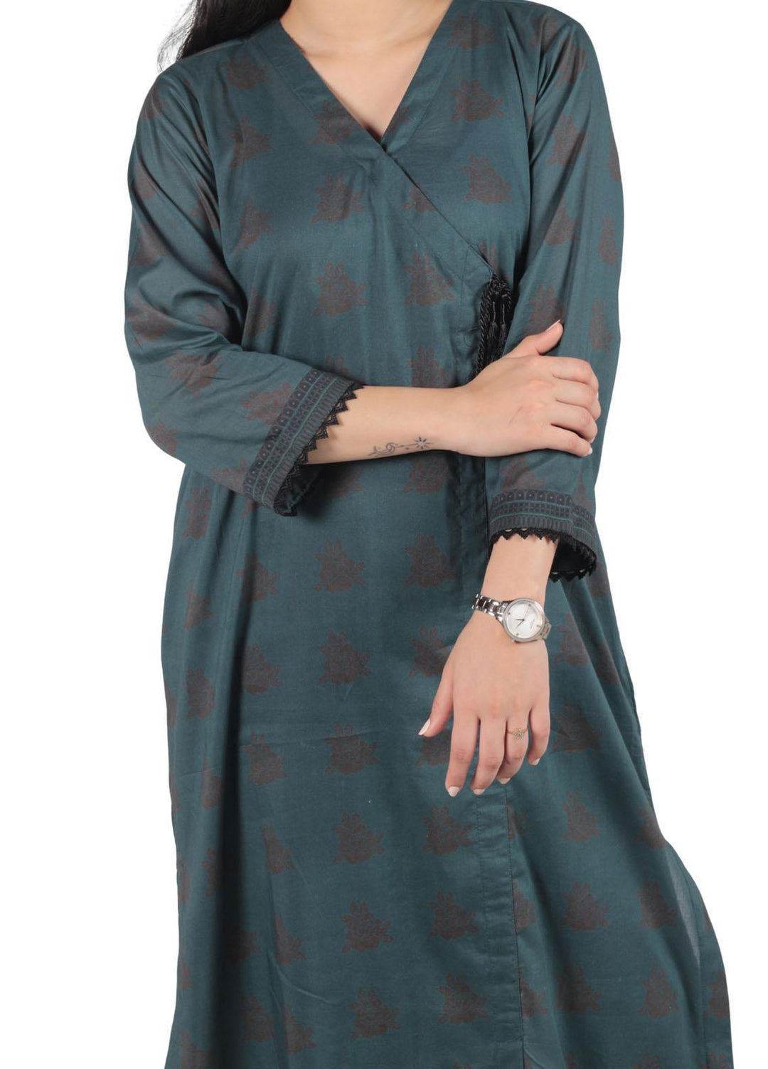 Vibgyor Fashion Printed Lawn Suits Unstitched 3 Piece Elaya Green D5-C2-23U - Formal Collection