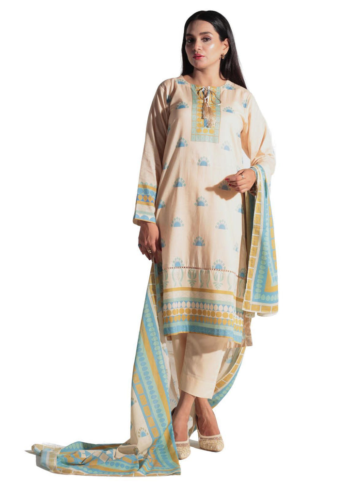 Vibgyor Fashion Printed Lawn Suits Unstitched 3 Piece Leya Skin D7-C2-23U - Formal Collection