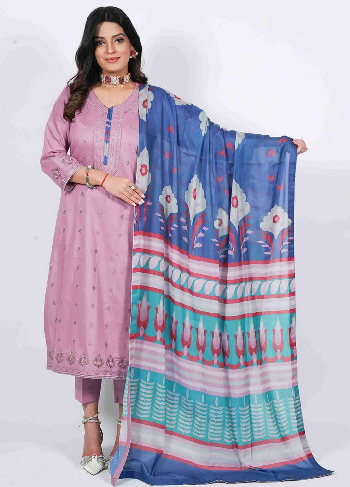 Vibgyor Fashion Pret Embroidered Lawn 3 Piece Suit D2-S-V124 AMBROSIA PINK