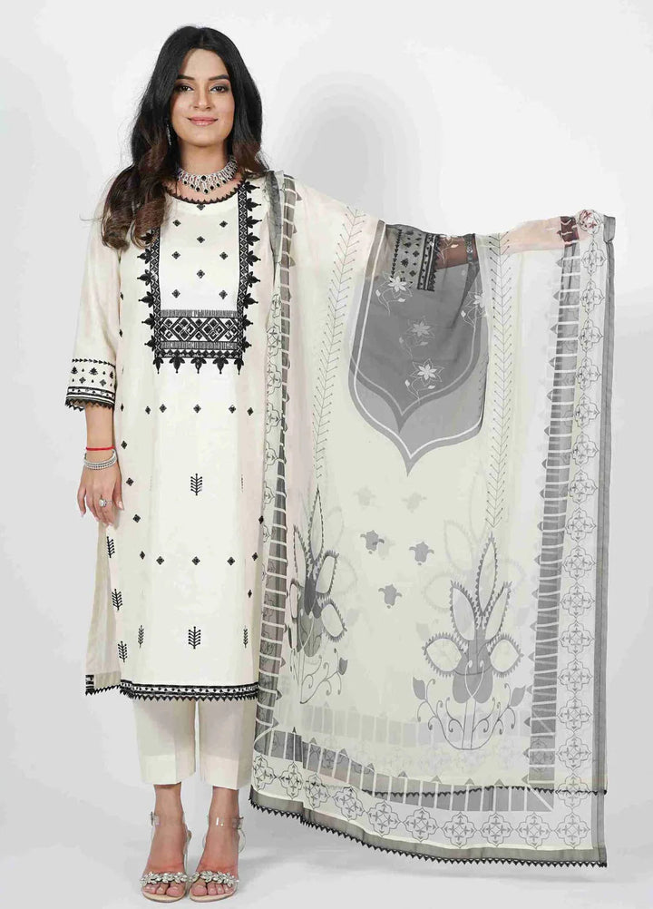 Vibgyor Fashion Pret Embroidered Lawn 3 Piece Suit D3C2-S-V124 NILA SKIN