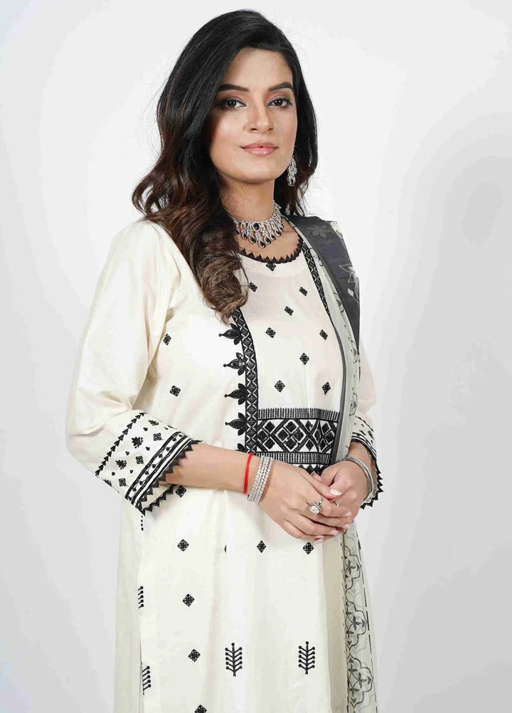 Vibgyor Fashion Pret Embroidered Lawn 3 Piece Suit D3C2-S-V124 NILA SKIN