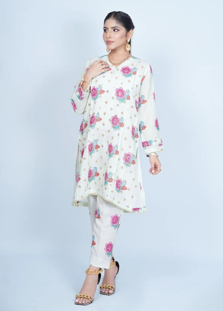 Vibgyor Fashion Pret Embroidered Swiss Lawn 3 Piece Suit Gulzar e Bahar Mint Green D2C1-A24